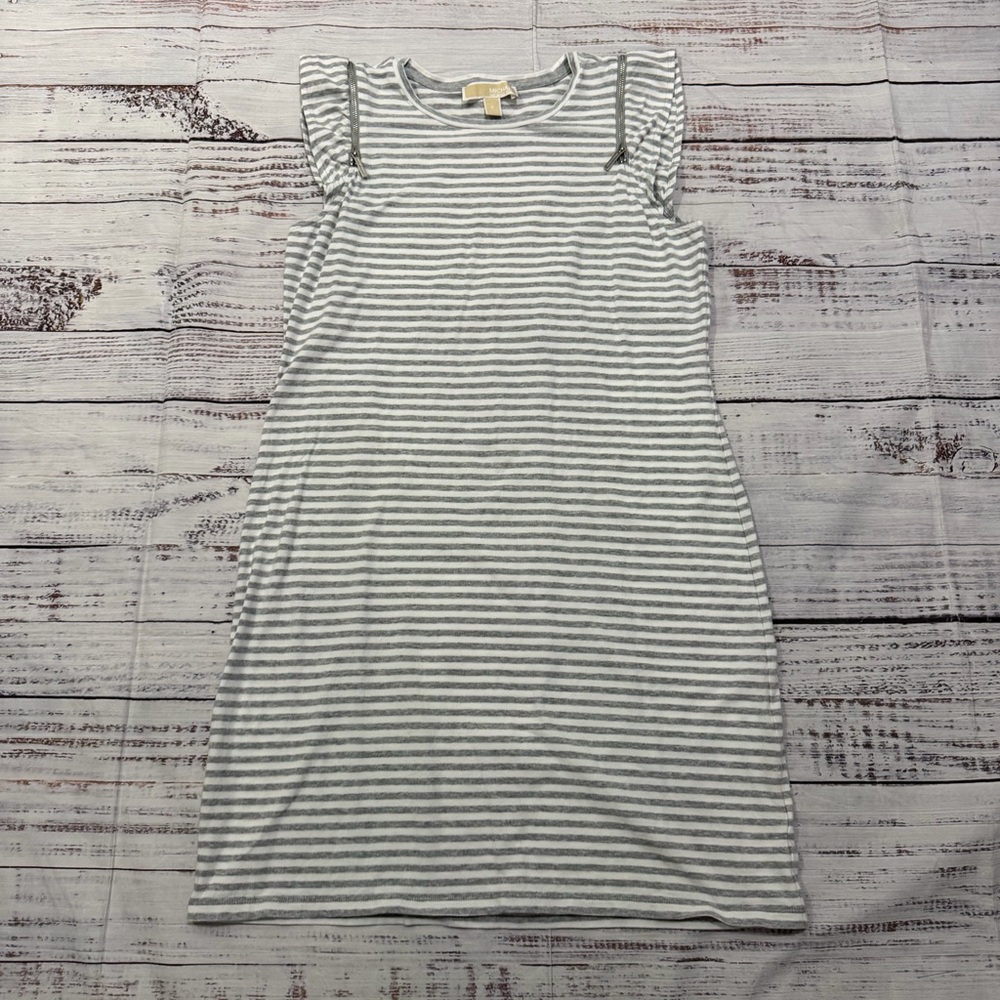 Michael Kors gray and white striped dress size small